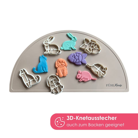 3D Knet-Ausstecher-Set Haustiere