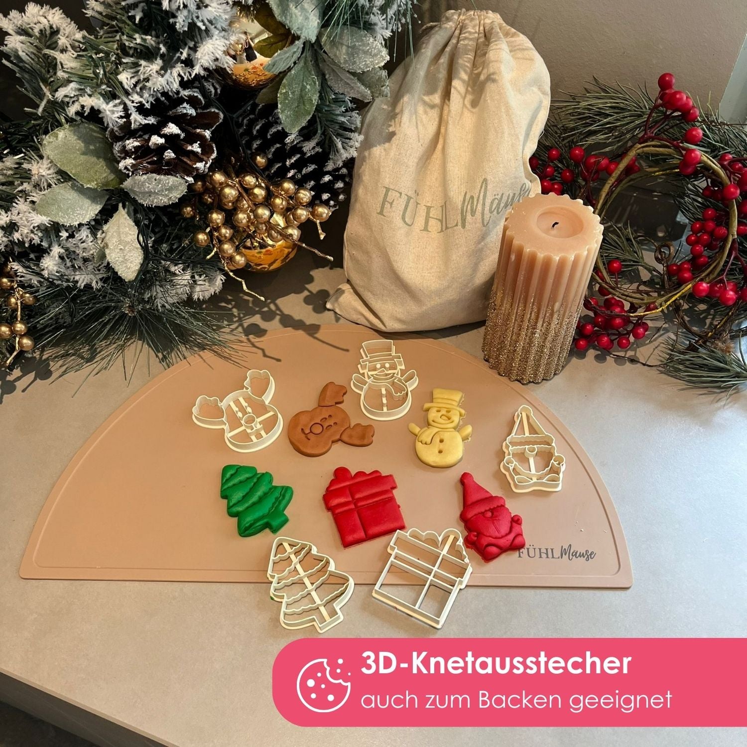 3D Knet-Ausstecher-Set Weihnachten - Limited Edition