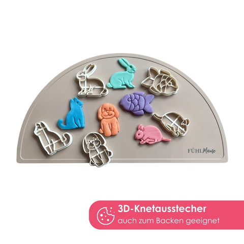 3D Knet-Ausstecher-Set Haustiere - Limited Edition