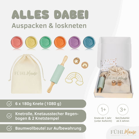 aufbewahrung knete Knetset - Regenbogen – Fühlmäuse